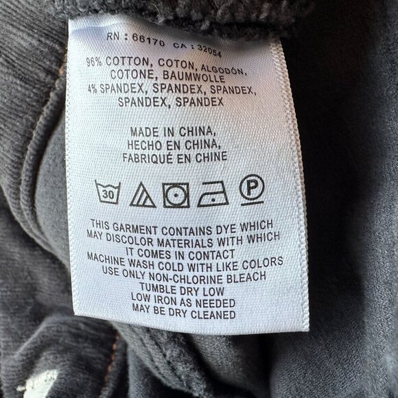 Anthropologie Pilcro High-Rise Skinny Ankle Gray Corduroy Pants Womens 28 - Picture 9 of 9